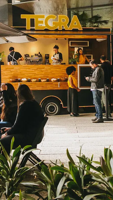 Banner do Truck Expresso Tegra, um encontro itinerante entre pessoas, ideias e experiências.